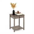 Pemberly Row Contemporary Side Table with Drawer in Rustic Oak