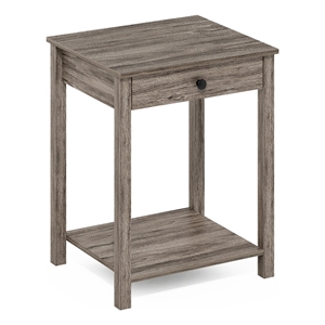 Pemberly Row Contemporary Side Table with Drawer in Rustic Oak