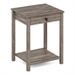Pemberly Row Contemporary Side Table with Drawer in Rustic Oak
