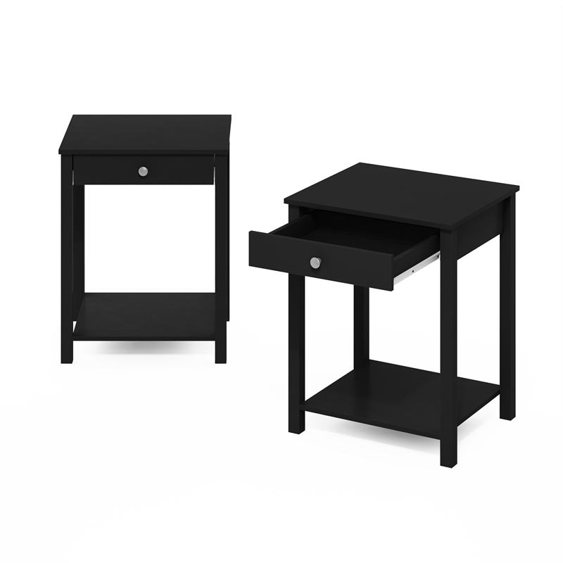 Pemberly Row Side Table with Drawer in Set of 2 in Americano