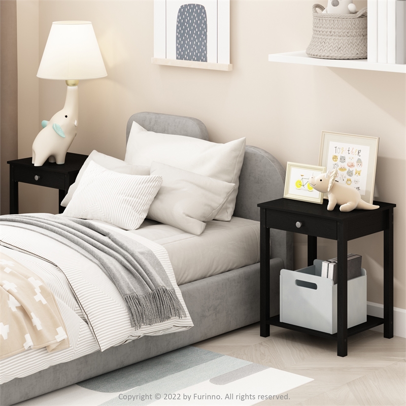 Pemberly Row Side Table with Drawer in Set of 2 in Americano