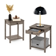 Pemberly Row Side Table with Drawer in Set of 2 in Rustic Oak