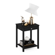 Pemberly Row Contemporary Classic Side Table with Drawer in Americano