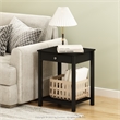 Pemberly Row Contemporary Classic Side Table with Drawer in Americano