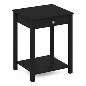 Pemberly Row Contemporary Classic Side Table with Drawer in Americano