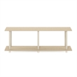 Pemberly Row Turn-N-Tube No Tools Modern Rectangle Side Table in Beige
