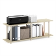 Pemberly Row Turn-N-Tube No Tools Modern Rectangle Side Table in Beige