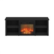 Pemberly Row Contemporary 60-inch TV Stand with Fireplace in Americano