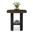 Pemberly Row Engineered Wood End Table in Columbia Walnut/Black (Set of 2)