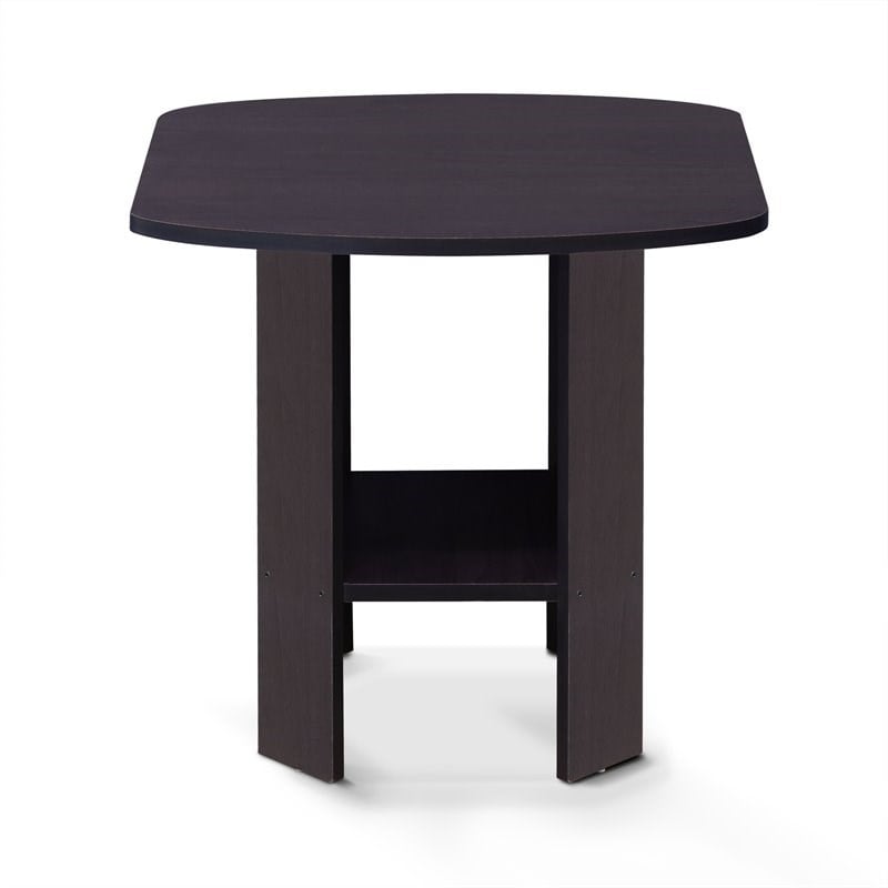 Pemberly Row Contemporary Engineered Wood Simple Design End Table in Dark Walnut