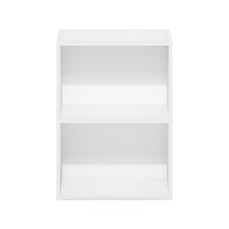 Pemberly Row Contemporary 2-Tier Open Shelf Bookcase in White