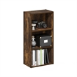 Pemberly Row Contemporary 3-Tier Open Shelf Bookcase in Amber Pine