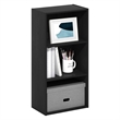 Pemberly Row Contemporary 3-Tier Open Shelf Bookcase in Blackwood