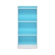 Pemberly Row Contemporary 3-Tier Open Shelf Bookcase in Light Blue/White