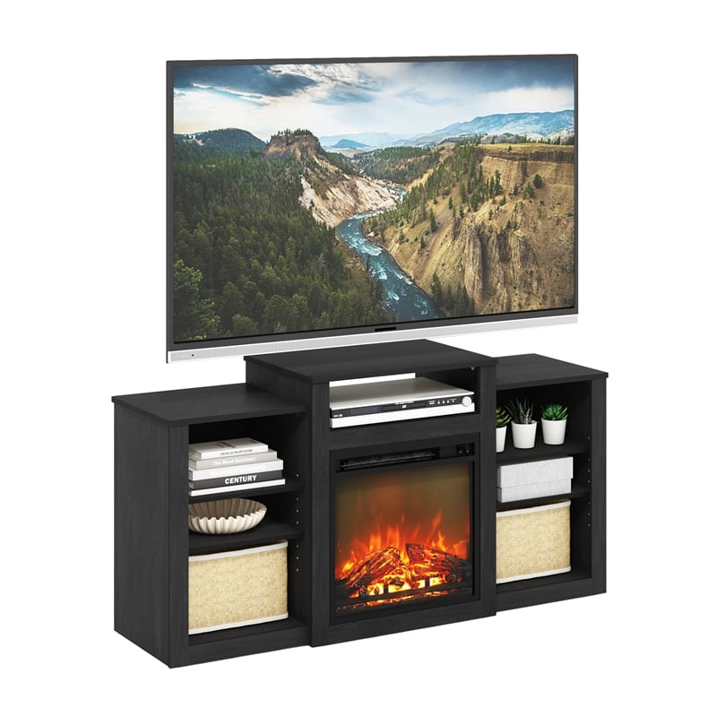 Pemberly Row TV Stand with Electric Fireplace for TV up to 55&quot Americano