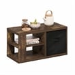 Pemberly Row Contemporary Coffee Table with Storage Bin in Amber Pine
