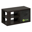 Pemberly Row Contemporary Coffee Table with Storage Bin in Dark Oak