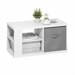 Pemberly Row Contemporary Coffee Table with Storage Bin in White