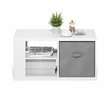 Pemberly Row Contemporary Coffee Table with Storage Bin in White
