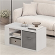 Pemberly Row Contemporary Coffee Table with Storage Bin in White