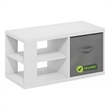 Pemberly Row Contemporary Coffee Table with Storage Bin in White