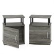 Pemberly Row Engineered Wood End Table in French Oak Gray/Black (Set of 2)