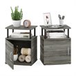 Pemberly Row Engineered Wood End Table in French Oak Gray/Black (Set of 2)