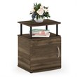 Pemberly Row Engineered Wood End Table in Columbia Walnut/Black