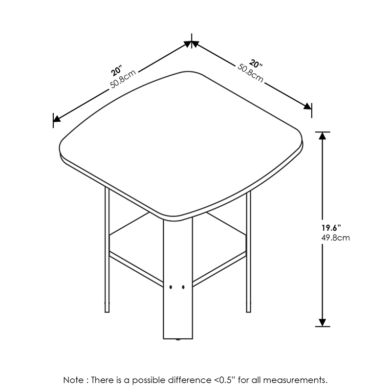 Pemberly Row Contemporary End/SideTable in Amber Pine/Black Finish