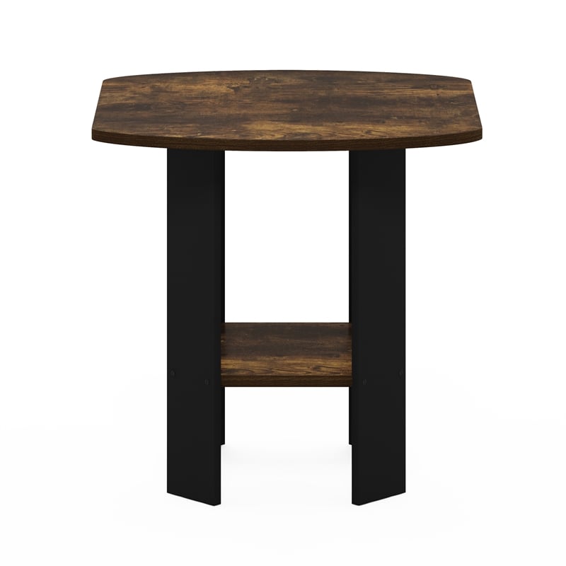 Pemberly Row Contemporary End/SideTable in Amber Pine/Black Finish