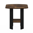 Pemberly Row Contemporary End/SideTable in Amber Pine/Black Finish