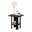 Pemberly Row Contemporary End/SideTable in Amber Pine/Black Finish