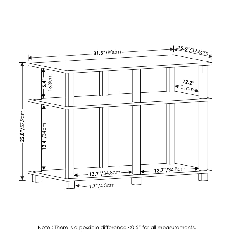 Pemberly Row Turn-N-Tube TV Stand for TV up to 40-inch in Espresso/Black