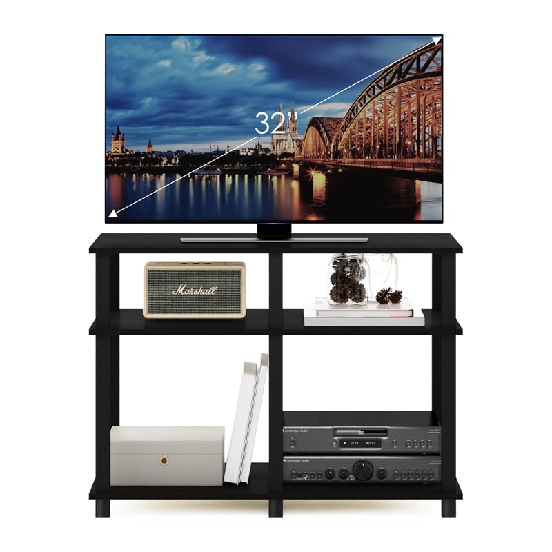 Pemberly Row Turn-N-Tube TV Stand for TV up to 40-inch in Espresso/Black