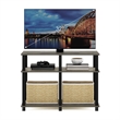 Pemberly Row Turn-N-Tube TV Stand for TV up to 40-inch in French Oak/Black