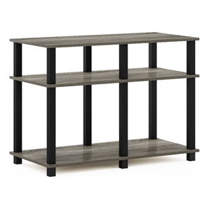 Pemberly Row Turn-N-Tube TV Stand for TV up to 40-inch in French Oak/Black