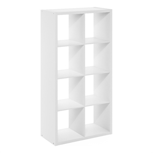Pemberly Row Open Back Decorative Cube Storage Organizer in 8-Cube in White