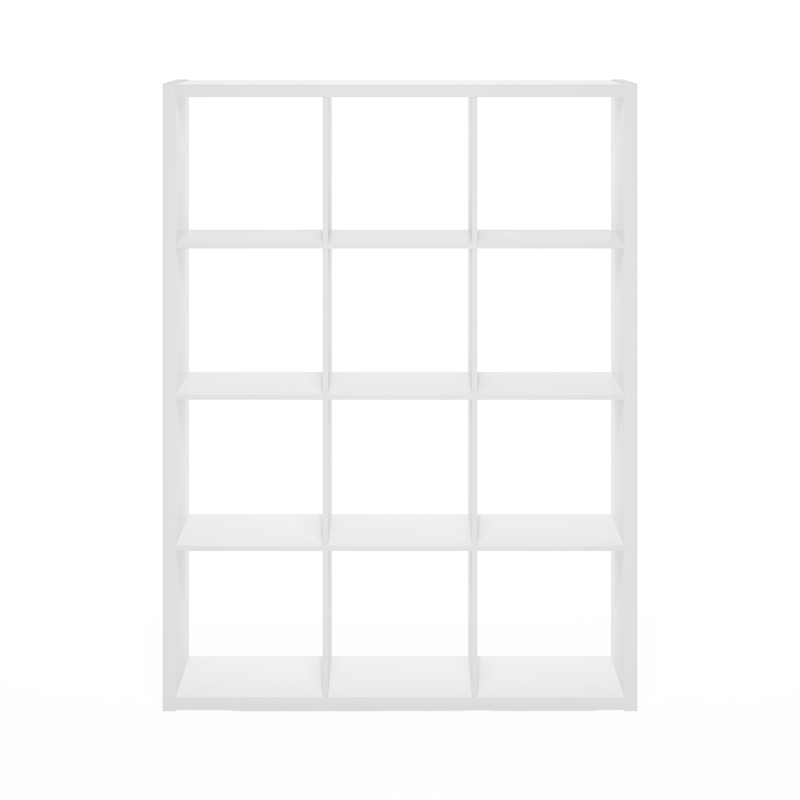 Pemberly Row Open Back Decorative Cube Storage Organizer in 12-Cube in White