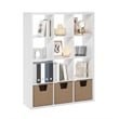 Pemberly Row Open Back Decorative Cube Storage Organizer in 12-Cube in White