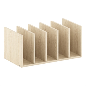 Pemberly Row Office Supplies Desktop Bookshelf Storage in Bauhaus Oak