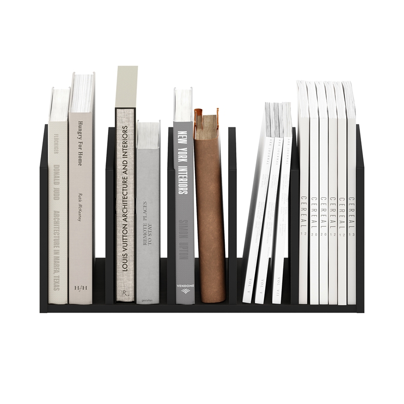 Pemberly Row Office Supplies Desktop Bookshelf Storage in Espresso