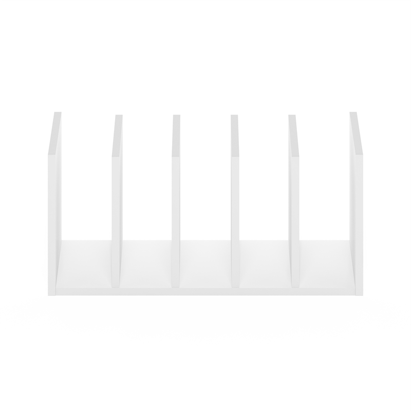 Pemberly Row Office Supplies Desktop Bookshelf Storage Organizer in White