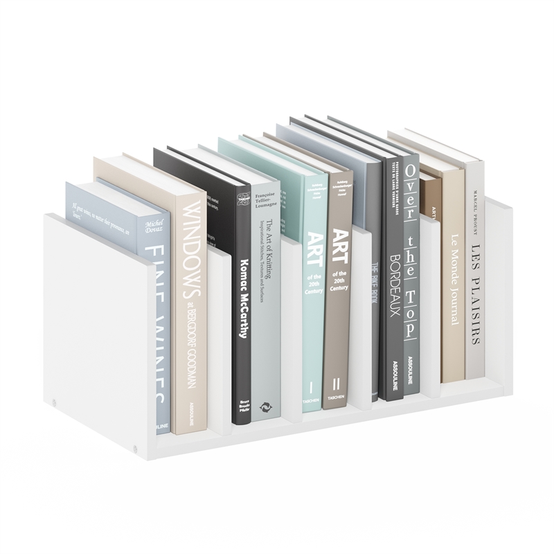 Pemberly Row Office Supplies Desktop Bookshelf Storage Organizer in White