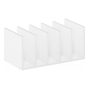 Pemberly Row Office Supplies Desktop Bookshelf Storage Organizer in White