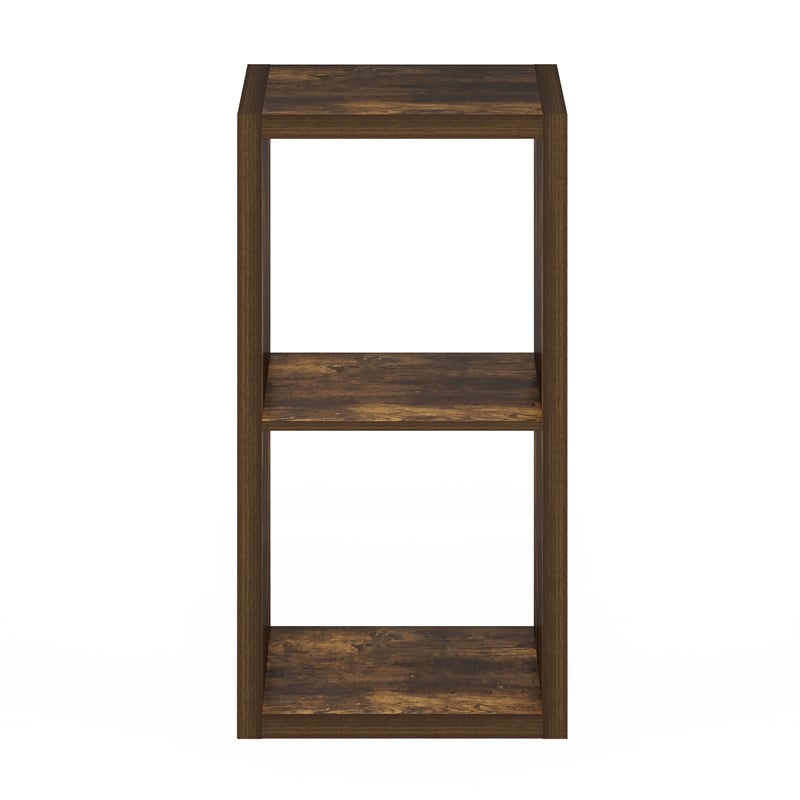 Pemberly Row Open Back Decorative Cube Storage Organizer in 2-Cube Amber Pine