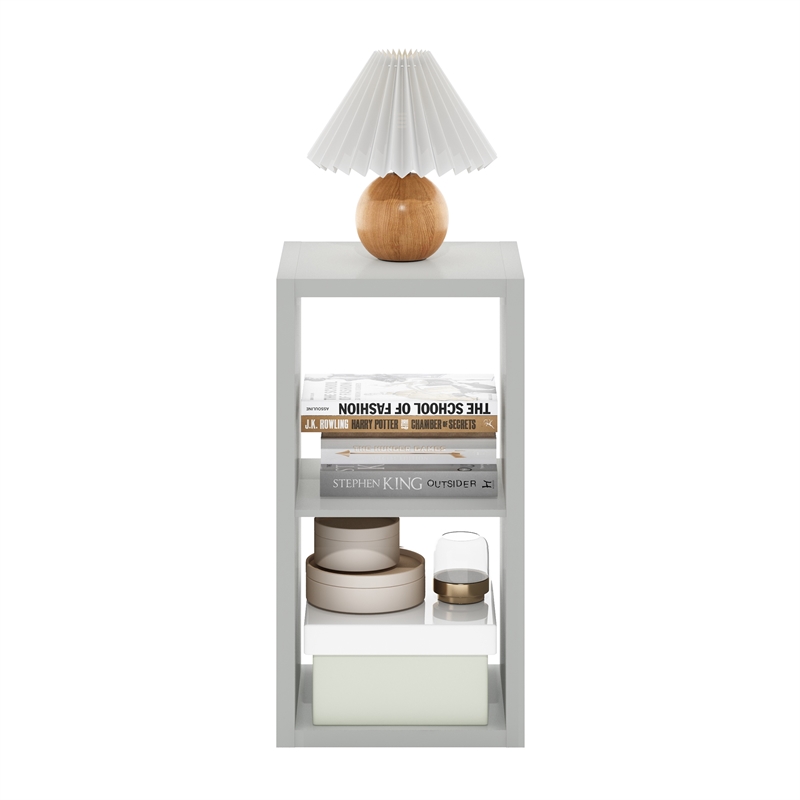 Pemberly Row Open Back Decorative Cube Storage Organizer in 2-Cube Light Gray