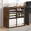 Pemberly Row Open Back Decorative Cube Storage Organizer in 4-Cube Amber Pine