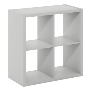 Pemberly Row Open Back Decorative Cube Storage Organizer in 4-Cube Light Gray