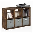 Pemberly Row Open Back Decorative Cube Storage Organizer in 6-Cube Amber Pine