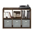 Pemberly Row Open Back Decorative Cube Storage Organizer in 6-Cube Amber Pine